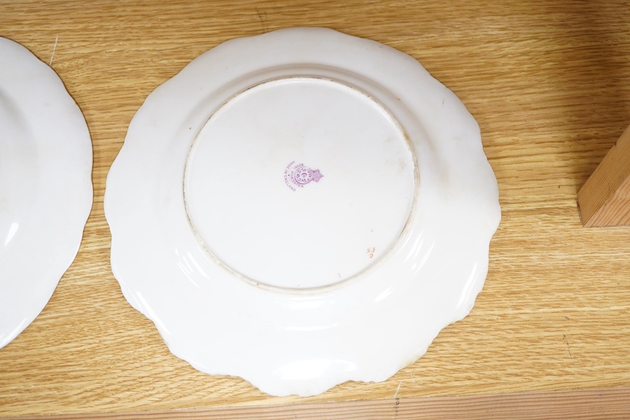 Two Royal Worcester fruit painted plates, by T Lockyer and A Shuck, 23cm in diameter. Condition - good, a little dirty